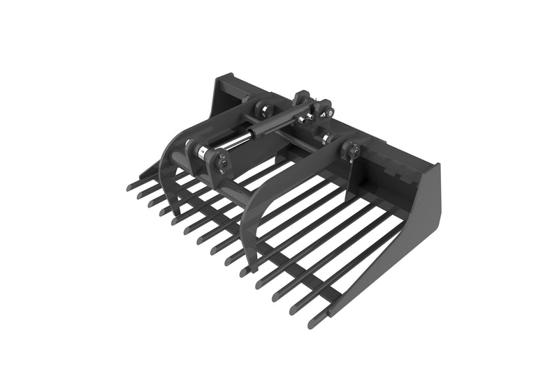 Indlæs billede i Gallery Viewer, Mini Skid Steer Rock Grapple Bucket 44 Inch Hydraulic Heavy Duty Attachment for Demolition Debris
