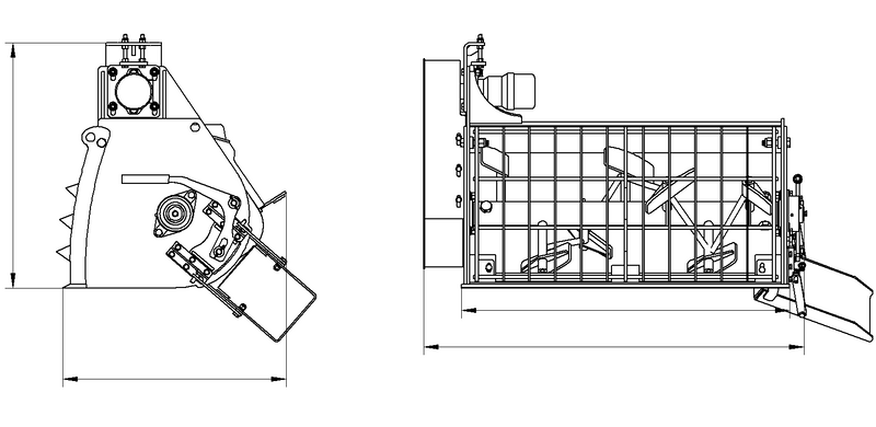 Indlæs billede i Gallery Viewer, Mini Skid Steer Self Loading Concrete Mixer Bucket - 100L Hydraulic Discharge with Bag Breaker