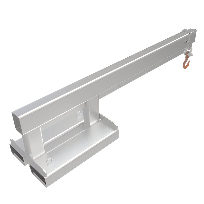 Load image into Gallery viewer, Forklift Fixed Long Jib Boom Attachment – 5T Heavy-Duty, 3.5m Reach, Zinc Plated Slip-On, Safety Chain