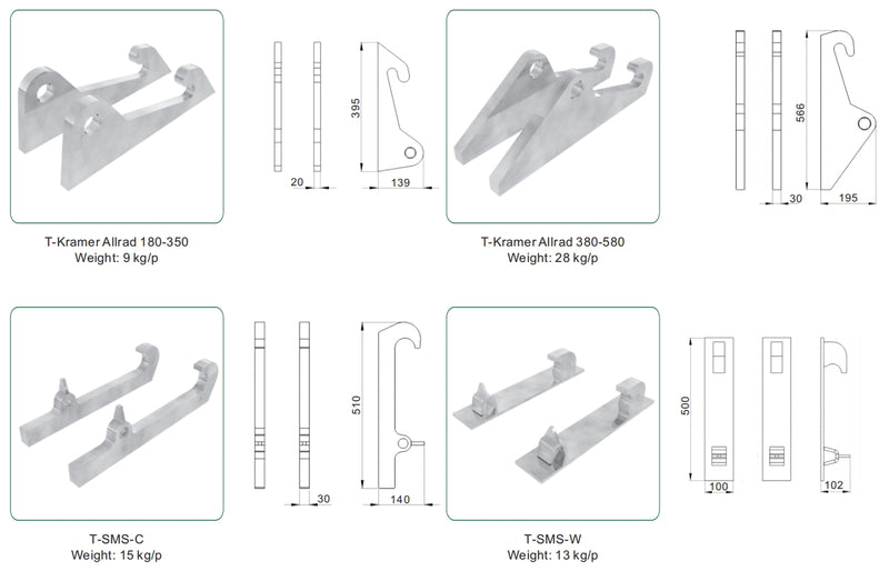Indlæs billede i Gallery Viewer, Front Loader Quick Attach Bracket Euro SMS Trima Big BM Tractor Attachment Adapter