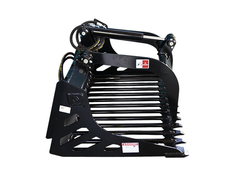 Load image into Gallery viewer, Hydraulic Skid Steer Rock Grapple Bucket Attachment for Demolition Logs Rocks Brush Cleanup
