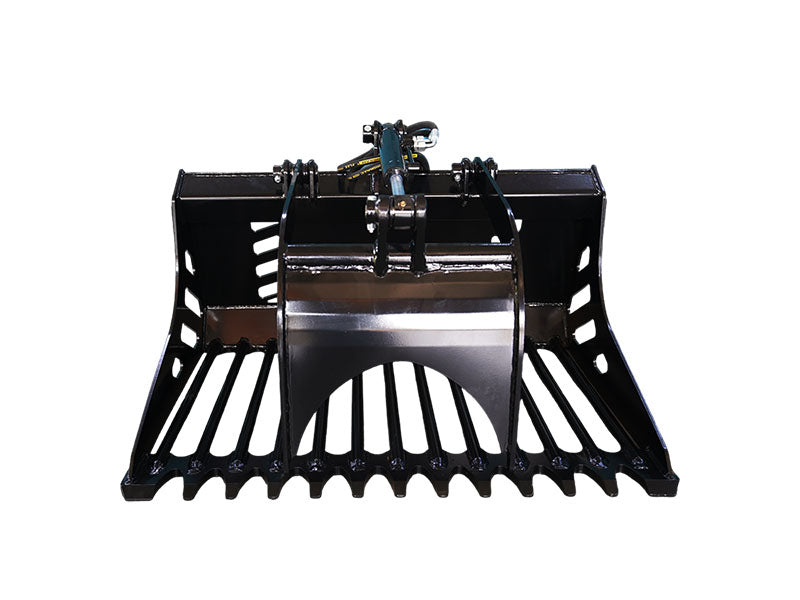Load image into Gallery viewer, Hydraulic Skid Steer Rock Grapple Bucket Attachment for Demolition Logs Rocks Brush Cleanup