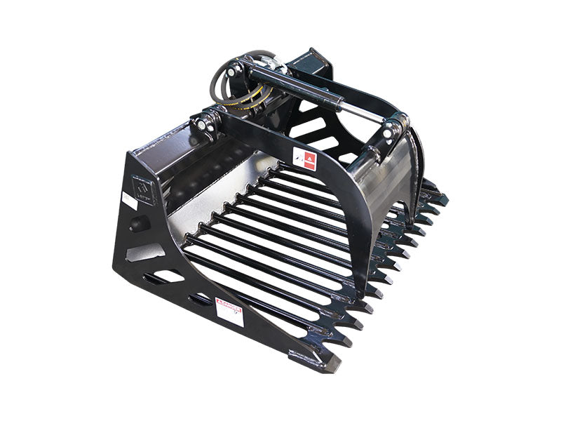 Load image into Gallery viewer, Hydraulic Skid Steer Rock Grapple Bucket Attachment for Demolition Logs Rocks Brush Cleanup