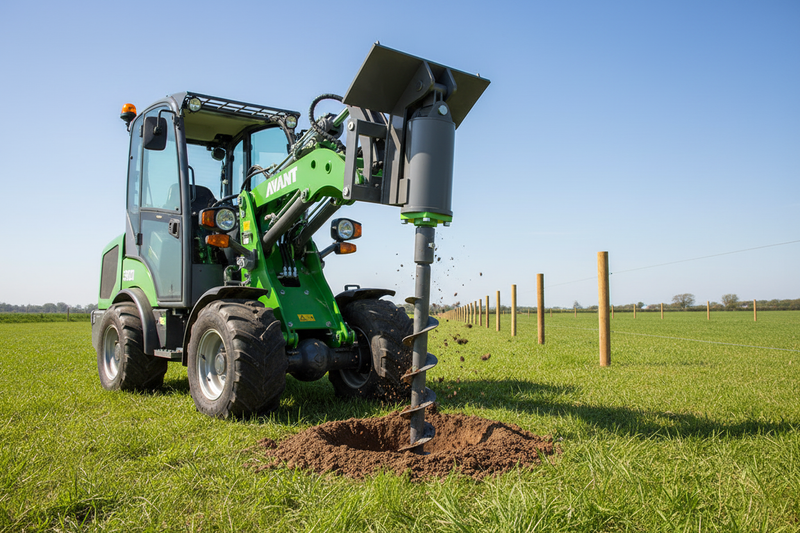 Indlæs billede i Gallery Viewer, Compact Loader Hydraulic Auger Attachment with Planetary Gear Drive for Avant 300