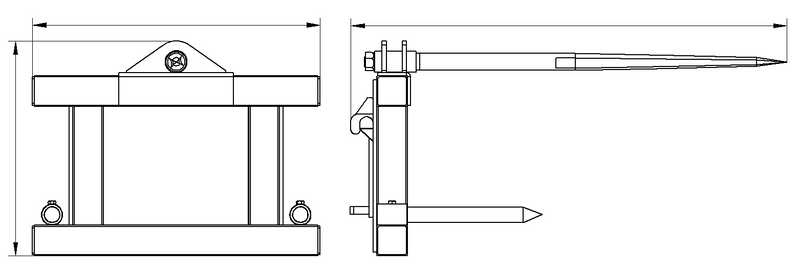 Load image into Gallery viewer, HD Forged Hay Spear Attachment for Compact Loader with Stabilizer Spears Avant 300-500