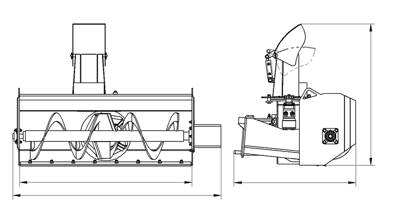 Indlæs billede i Gallery Viewer, Hydraulic Snow Blower Attachment 48 Inch for Compact Loader Direct Drive Auger Avant 300-700