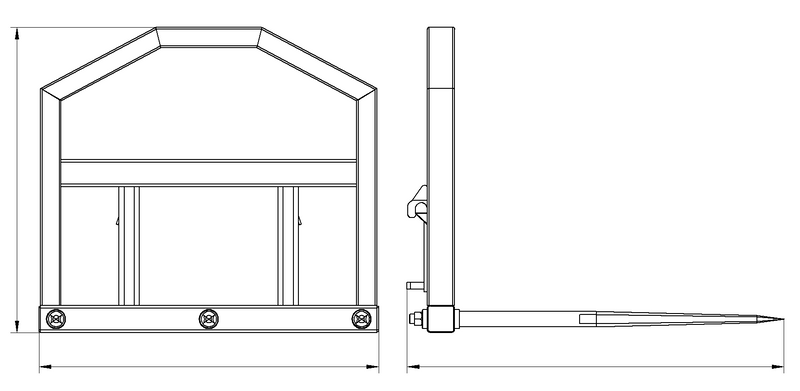 Load image into Gallery viewer, Compact Loader Bale Forks Attachment for Round Square Bales Removable Centre Tine