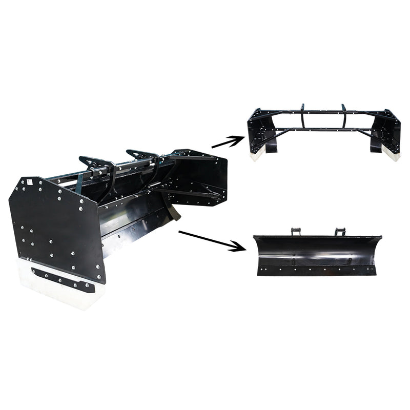 Indlæs billede i Gallery Viewer, Skid Steer Snow Pusher Attachment with Hydraulic Angle, Adjustable Width 96"-108" 2-in-1 Snow Pusher & Collector