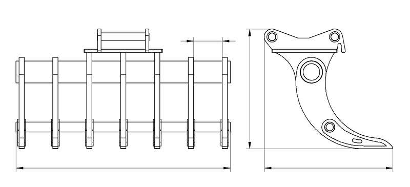 Indlæs billede i Gallery Viewer, Heavy Duty Excavator Forestry Root Rake Attachment 1-18 Ton EALITA