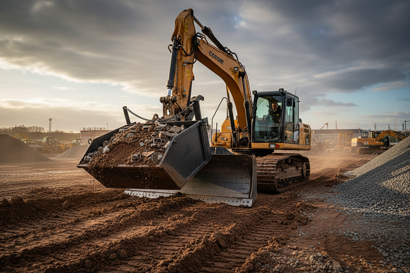 Laden Sie das Bild in Galerie -Viewer, Excavator Blade-Mounted Self-Dumping Hopper 0.5–1.5m³ Tipping Skip Dumper