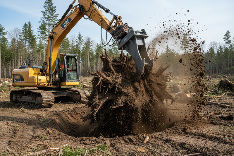 Indlæs billede i Gallery Viewer, Heavy Duty Excavator Stump Puller Attachment Root Remover S50 S60 EALITA