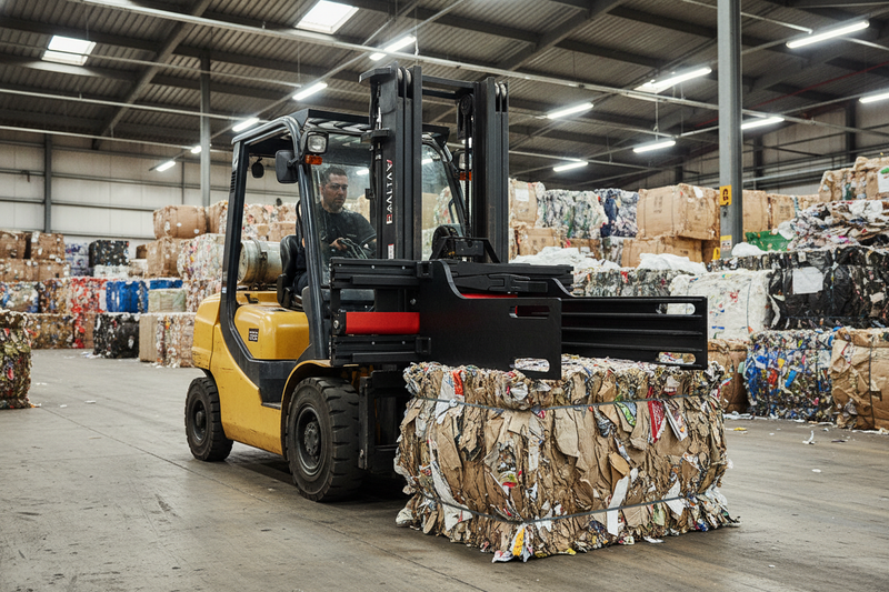 Indlæs billede i Gallery Viewer, Bale Clamp Forklift Attachment | Paper & Cotton Bale Handler, 3–3.5T