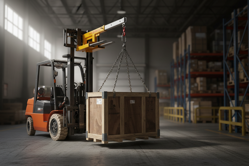 Load image into Gallery viewer, Forklift Jib Boom Attachment – 2.5T Fixed Short Jib, 1.96m Extended Reach, Zinc Plated Slip-On Design