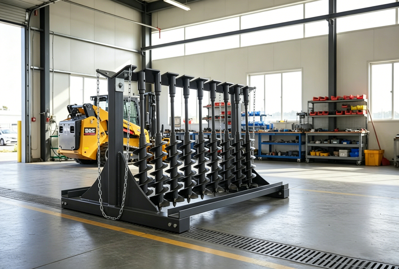 Indlæs billede i Gallery Viewer, Heavy Duty Auger Storage Rack for Skid Steer – Holds 12