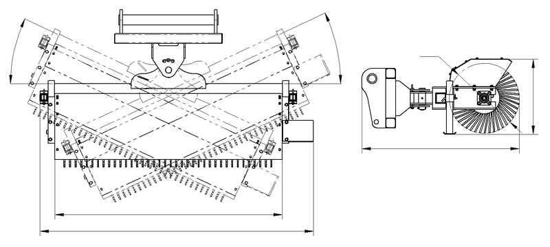 Load image into Gallery viewer, Hydraulic Angle Broom for Manitou Telehandler, 72 Inch Manual Tilt Sweeper Attachment