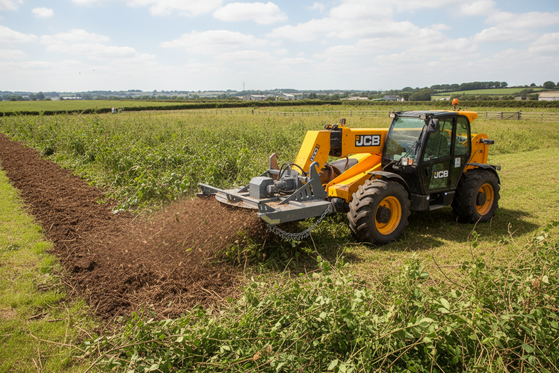 Indlæs billede i Gallery Viewer, Hydraulic Mulcher Brush Cutter for JCB Telehandler, 72 Inch Heavy-Duty Deck