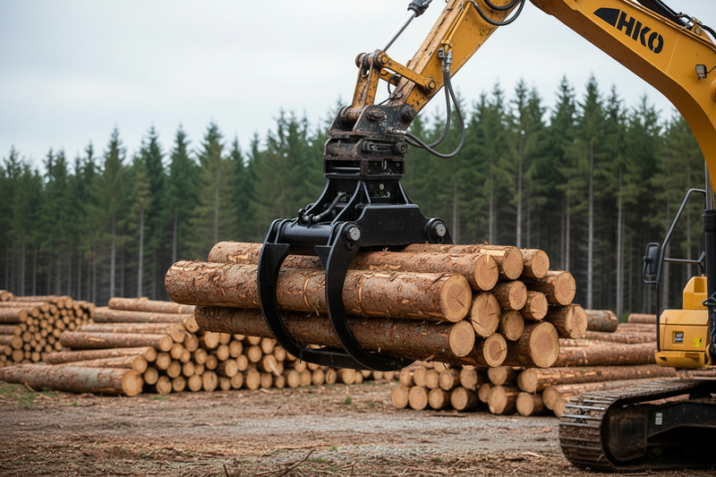 Load image into Gallery viewer, Hydraulic Forestry Timber Grapple for Excavator, Log Grab Attachment for 2-8 Ton, Reinforced Heavy Duty