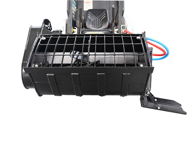 Załaduj obraz do przeglądarki galerii, Mini Skid Steer Self Loading Concrete Mixer Bucket - 100L Hydraulic Discharge with Bag Breaker