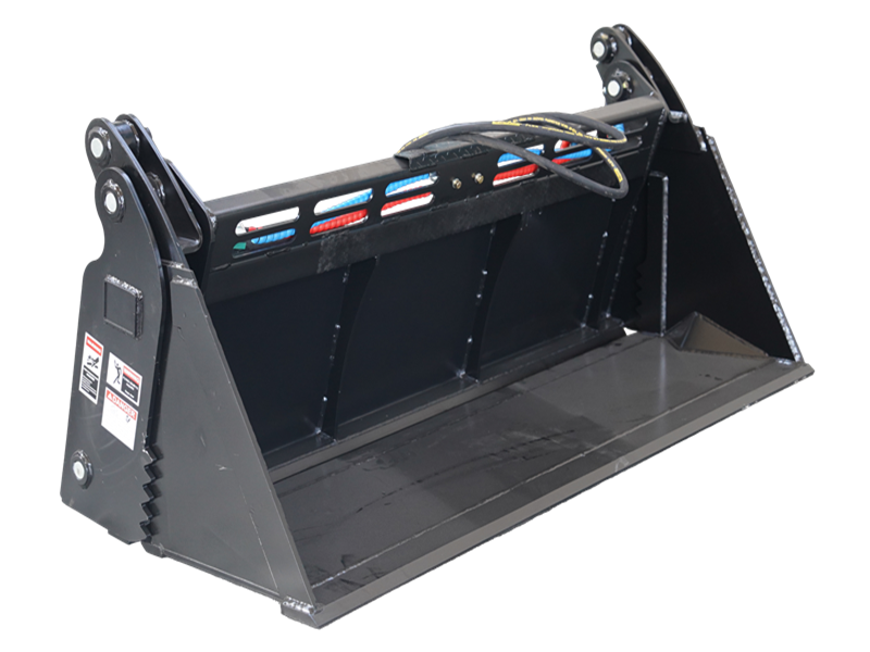 Load image into Gallery viewer, Construction Attachments 4 in 1 Skid Steer Low Profile Extended Bottom Bucket