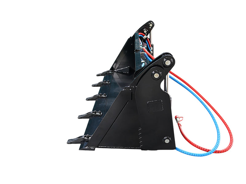 Load image into Gallery viewer, 4-in-1 Skid Steer Bucket with Teeth, Low Profile Extended Bottom, 62 and 72 Inch