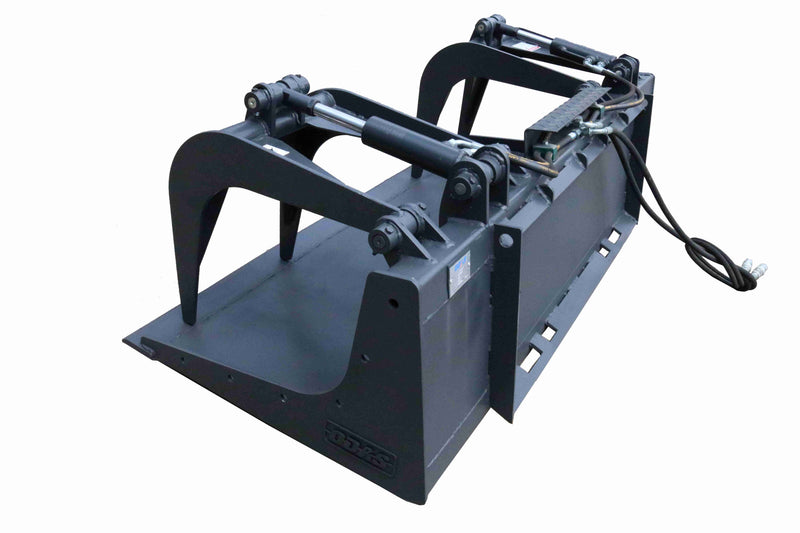 Indlæs billede i Gallery Viewer, 73 Inch Light Duty Skid Steer Hydraulic Grapple Bucket Attachment for Debris Cleanup and Material Handling