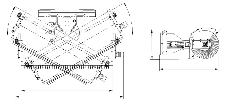 Load image into Gallery viewer, Skid Steer Hydraulic Angle Rotary Broom 72 Inch 30 Degree Snow Debris Quick Attach S-HAB