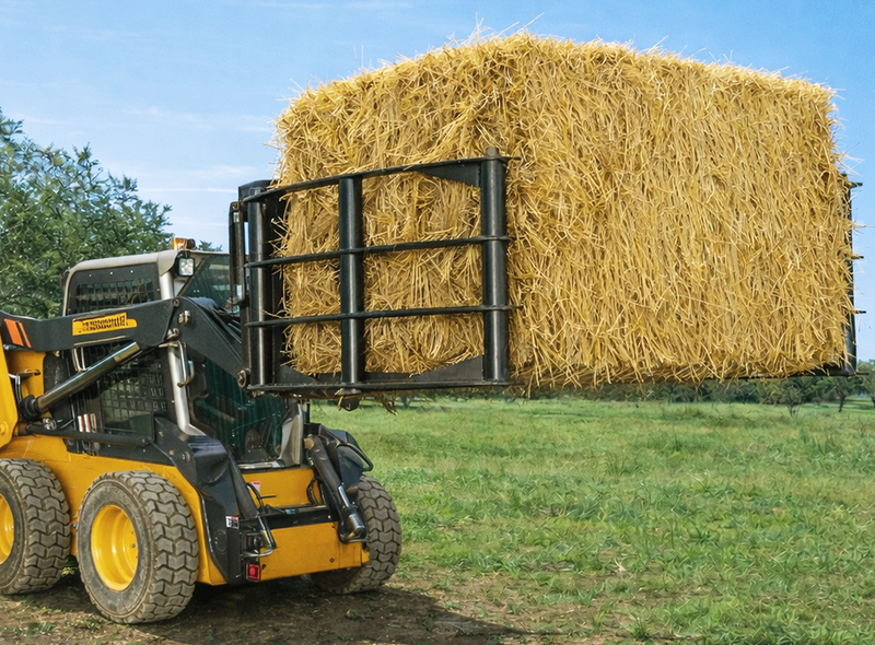 Load image into Gallery viewer, Skid Steer Hydraulic Round Hay Bale Grab Grapple 1300kg Dual Bale Quick Attach S-HBG