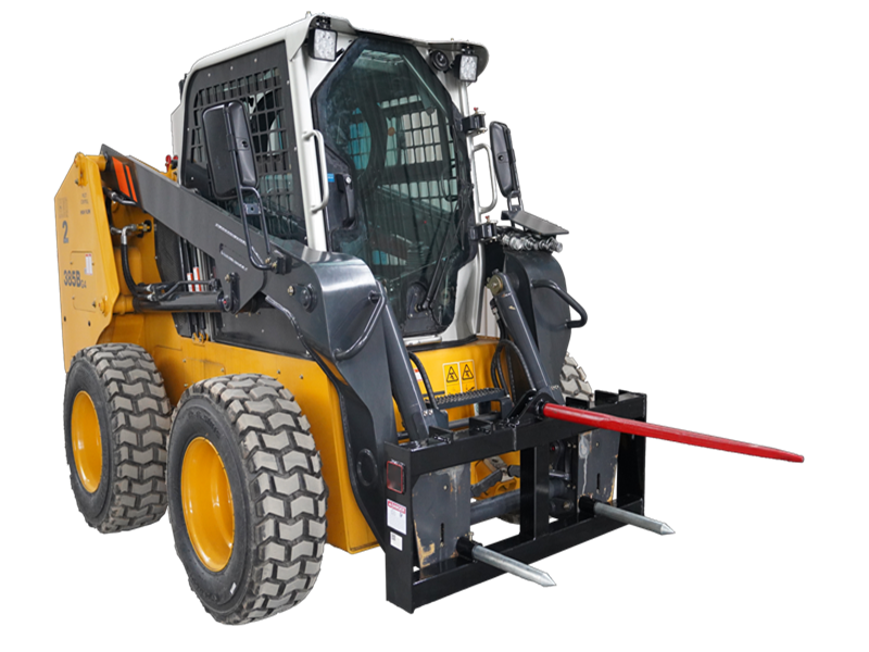 Indlæs billede i Gallery Viewer, Skid Steer Quick Attach Hay Bale Spear Frame 3000 lb Forged 1 Main 2 Stabilizer Spears S-HS1160