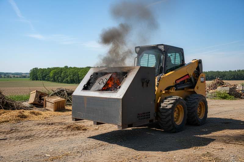 Indlæs billede i Gallery Viewer, Skid Steer Waste Incinerator Attachment Portable Refuse Burner 1.47m3