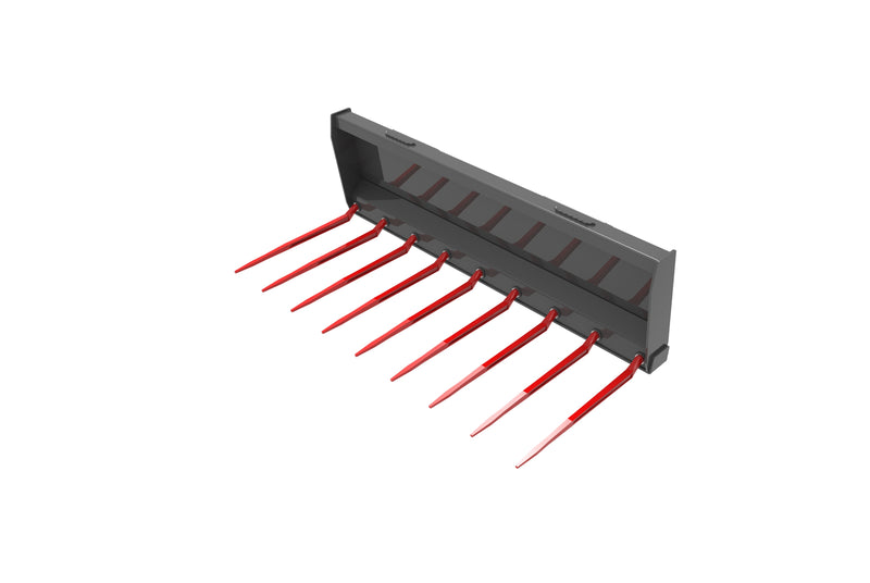 Indlæs billede i Gallery Viewer, Skid Steer Manure Fork Quick Attach 9 Tine Heavy Duty 72 84 Inch Silage S-MF1830