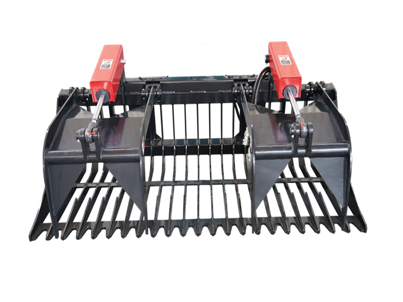 Indlæs billede i Gallery Viewer, Heavy Duty Skid Steer Root Grapple Attachment 59-84 Inch Dual Cylinder