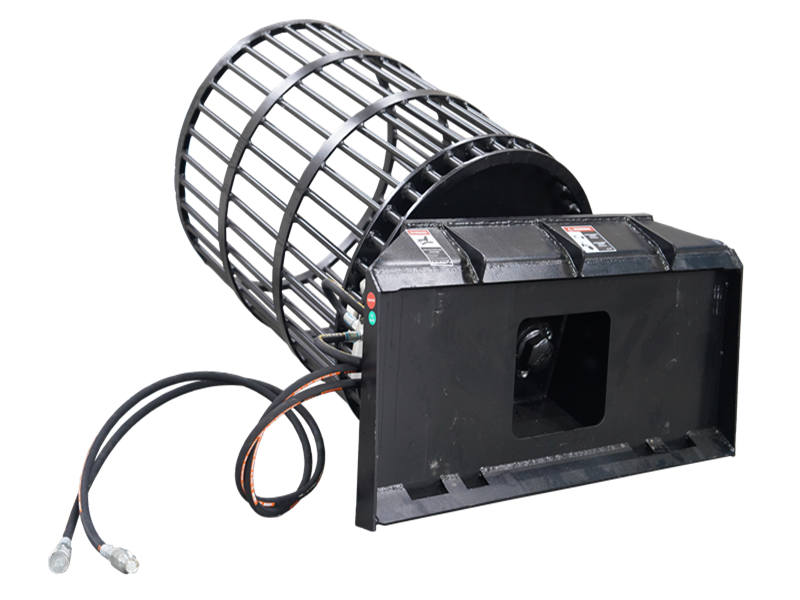 Indlæs billede i Gallery Viewer, Skid Steer Rotary Drum Rock Picker Attachment Hydraulic Soil Separation