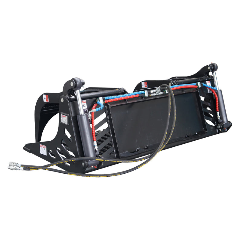 Indlæs billede i Gallery Viewer, Heavy Duty Skid Steer Rock Grapple Bucket 66-82 Inch Hydraulic Attachment