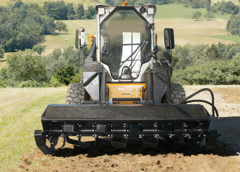 Load image into Gallery viewer, Skid Steer Rotary Tiller Attachment 72 Inch Bi-Directional Replaceable Hardened Tines