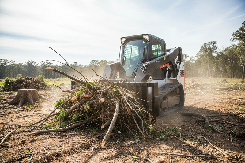 Indlæs billede i Gallery Viewer, Skid Steer Stick Rake Attachment Side Wings Heavy Duty Land Clearing 71 87 Inch