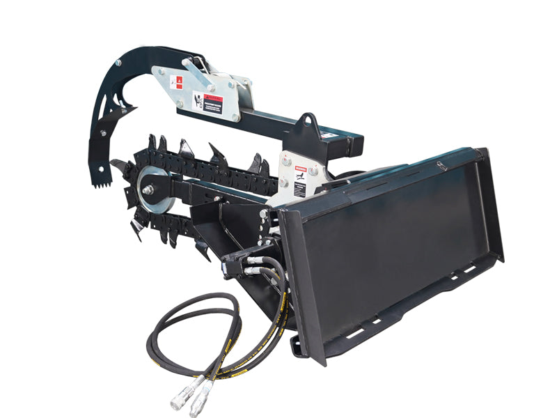 Indlæs billede i Gallery Viewer, Skid Steer Trencher Attachment 36 48 Inch Depth 3 Chain Options All Ground Conditions