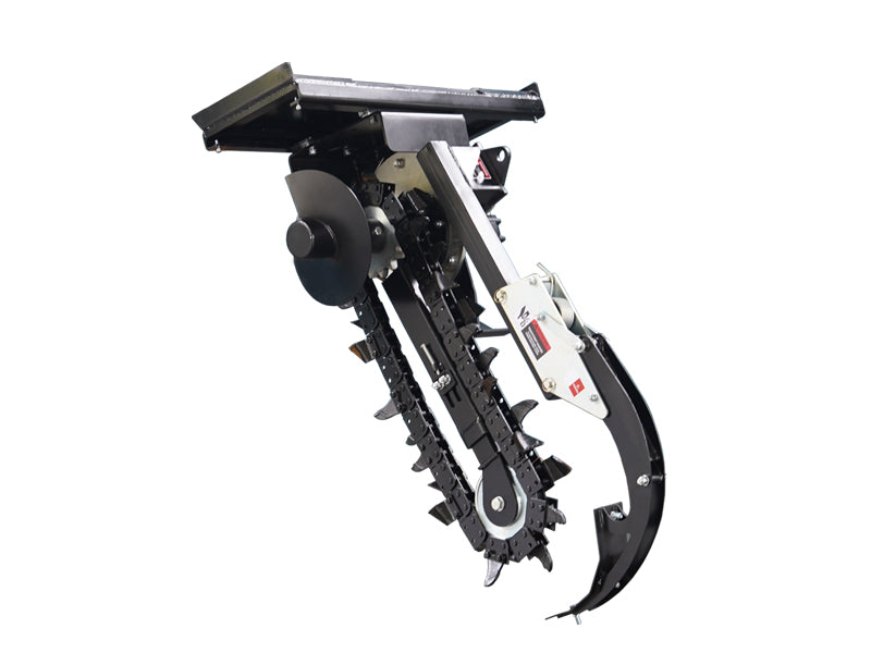 Indlæs billede i Gallery Viewer, Skid Steer Trencher Attachment 36 48 Inch Depth 3 Chain Options All Ground Conditions
