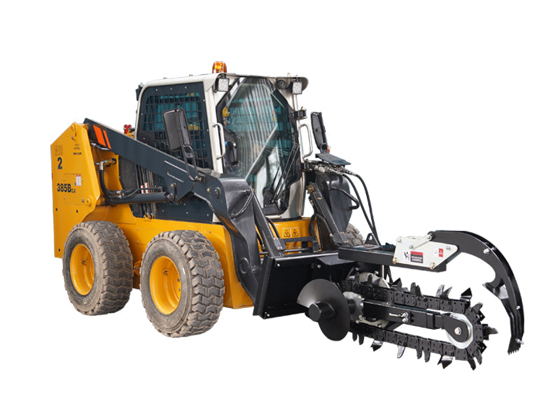 Indlæs billede i Gallery Viewer, Skid Steer Trencher Attachment 36 48 Inch Depth 3 Chain Options All Ground Conditions
