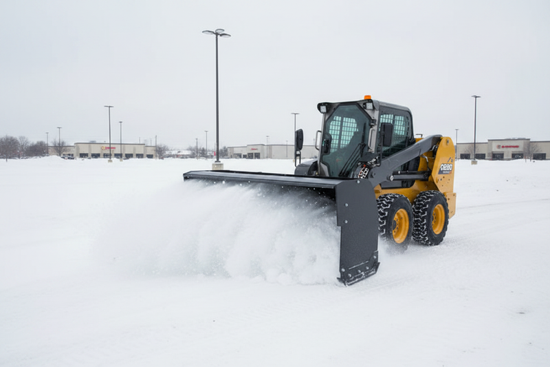 Indlæs billede i Gallery Viewer, Skid Steer Trip Edge Snow Pusher Attachment Curved Moldboard 84 96 108 Inch