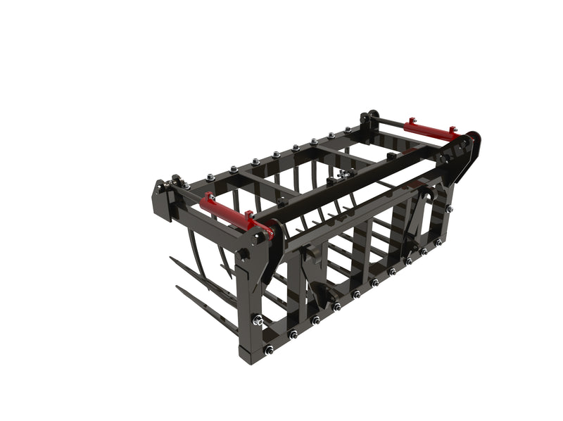 Indlæs billede i Gallery Viewer, Hydraulic Power Silage Grab for Front Loader Tractor with Removable Tines