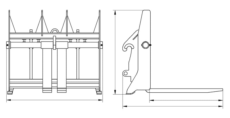 Load image into Gallery viewer, Heavy Duty Construction Pallet Forks for Wheel Loader, JRB416 Attachment