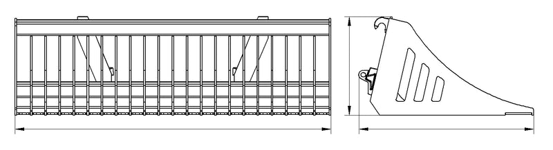 Indlæs billede i Gallery Viewer, Heavy Duty Euro Rock Bucket 48 60 72 84 Inch Tractor Loader