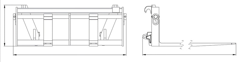 Chargez l'image dans la visionneuse de la galerie, 2-Ton Floating Pallet Fork Frame, Tractor Loader Attachment with Euro or SMS Bracket