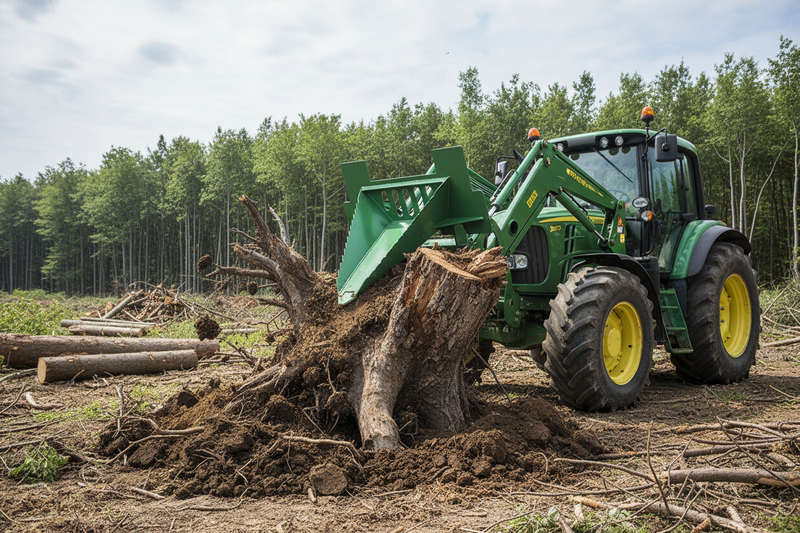 Laden Sie das Bild in Galerie -Viewer, 54 Inch Heavy Duty Stump Bucket Tractor Front Loader Attachment Root Removal