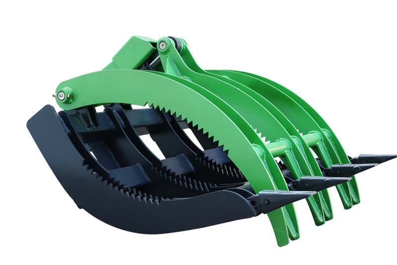 Indlæs billede i Gallery Viewer, Compact Loader Timber Grab Grapple Rake Attachment for Logs Rocks Brush Replaceable Teeth