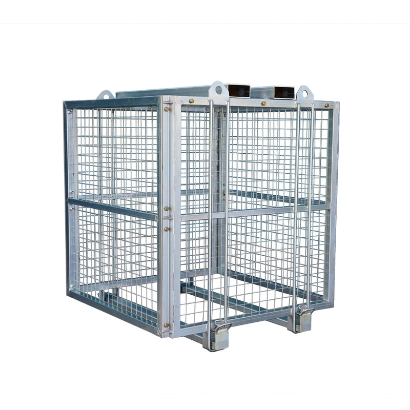 Indlæs billede i Gallery Viewer, Galvanized Foldable Brick Cage 2000kg SWL – Overhead Crane Lifting