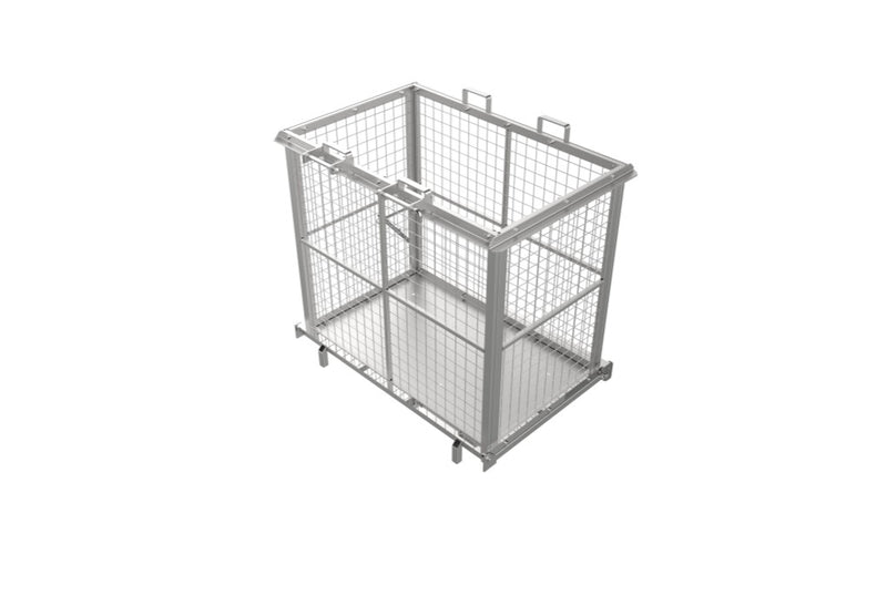 Load image into Gallery viewer, Drop Bottom Skip Bin 1.5m³ – Mesh Sides, Crane & Forklift 1000kg SWL