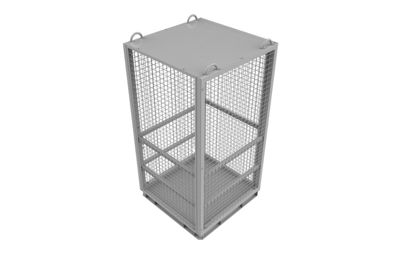 Load image into Gallery viewer, Galvanized Gas Cylinder Cage – Lockable Door, Crane Lugs & Fork Pockets 750kg