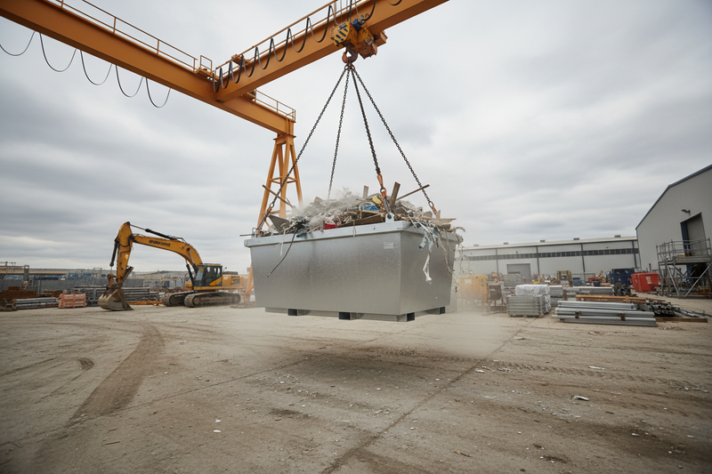 Indlæs billede i Gallery Viewer, Stackable Crane Bin with 4-Way Fork Pockets Hot Dip Galvanised Waste Skip, 0.85–2.5m³