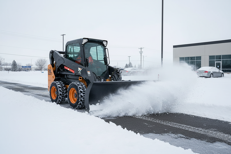 Skid Steer Snow Pusher Attachment Offers Superior Performance for Snow Removal
